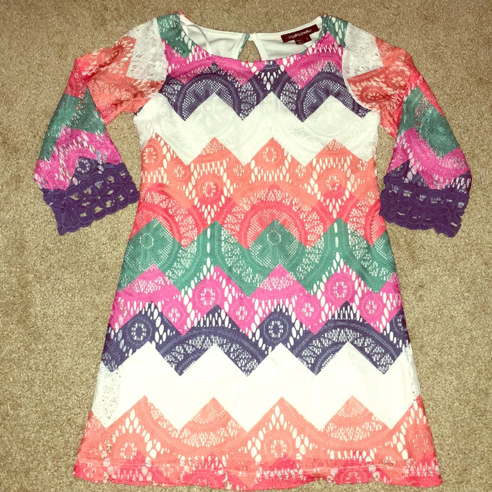 Colorful lacy casual dress